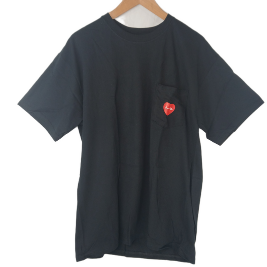 Chocolate Heart Pocket Tee Black Red White Size Large S/s Shirt