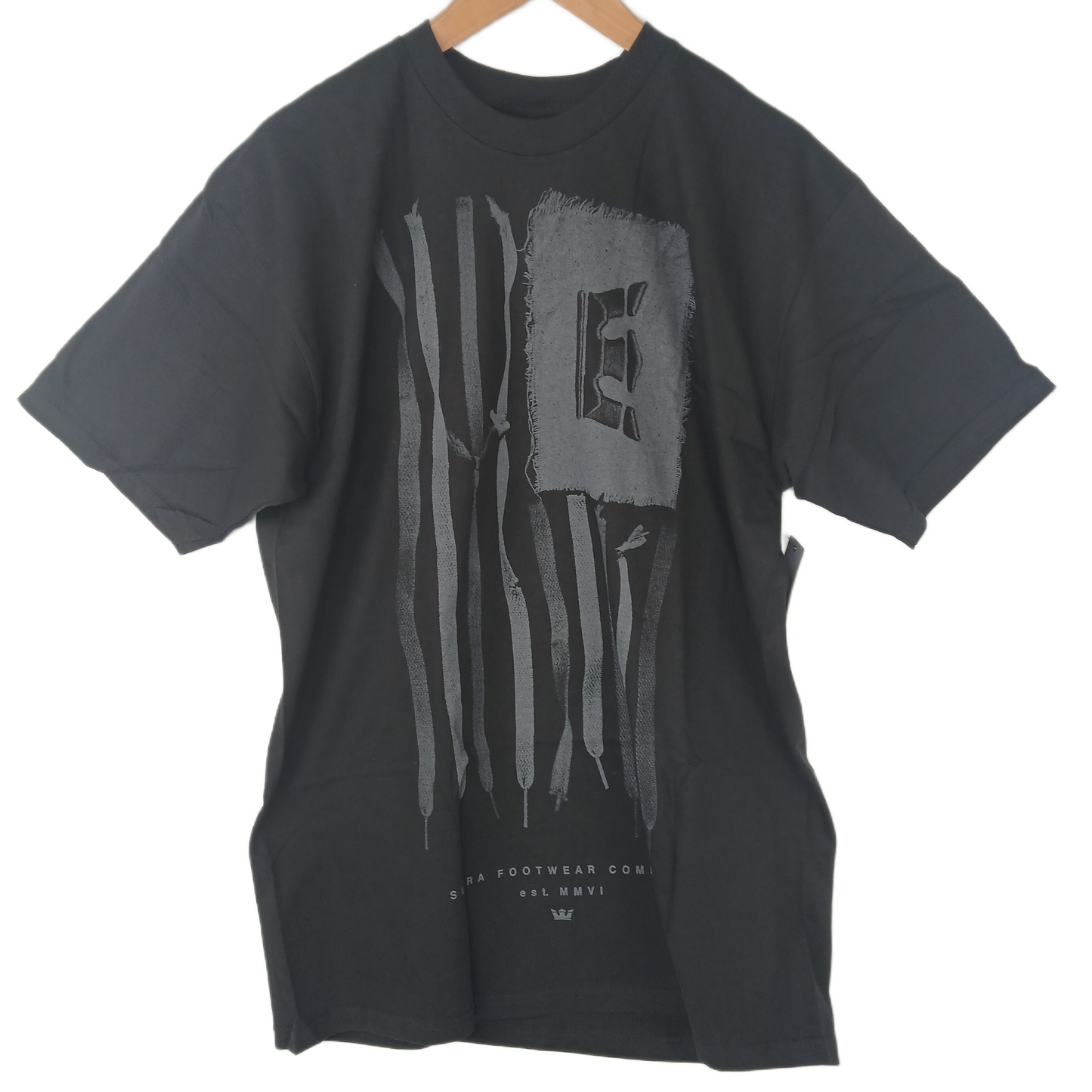Supra Flag Graphic Black Grey Size L S/s Shirt