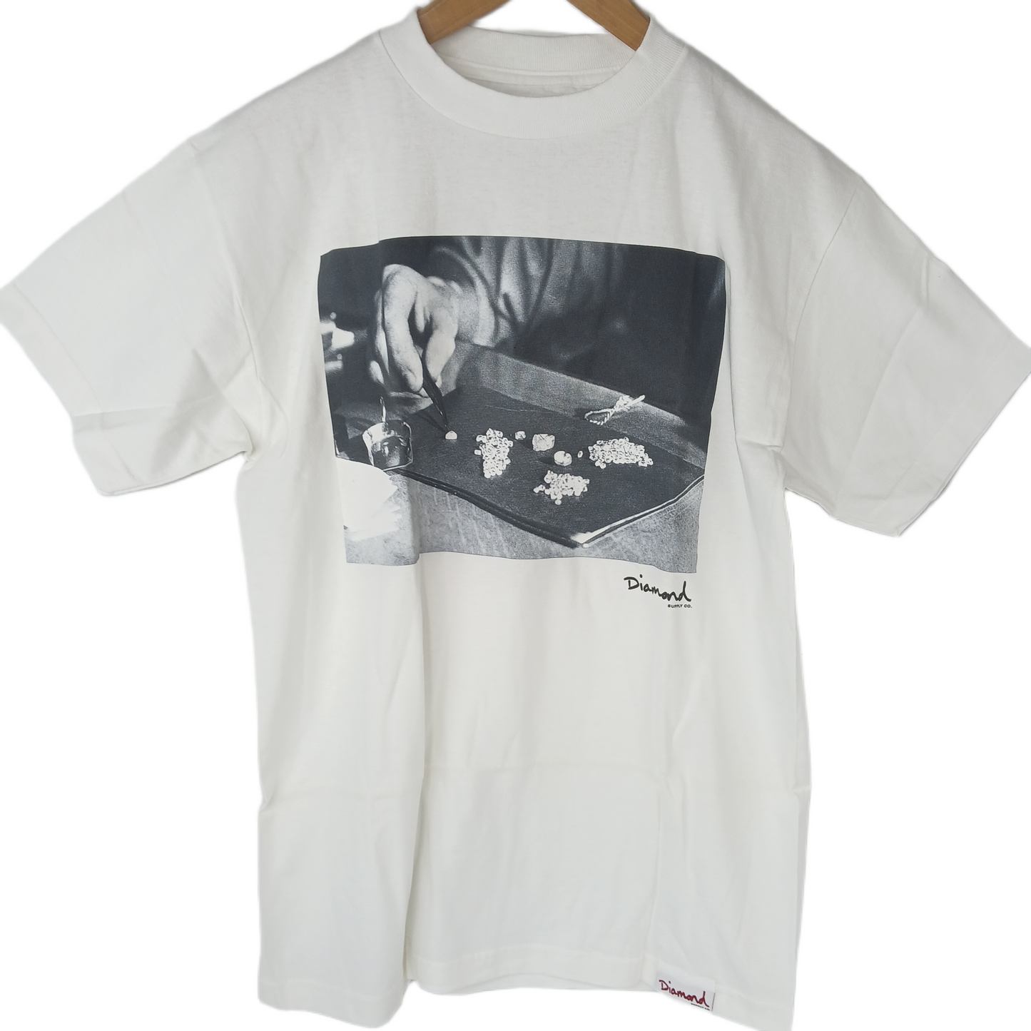 Diamond Slangin Rocks White Black Size M S/s Shirt