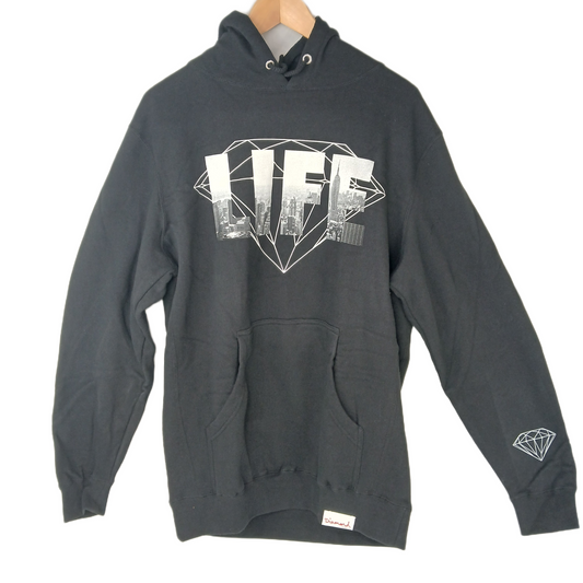 DIamond NY Life Black Size M L/s Hooded Sweatshirt