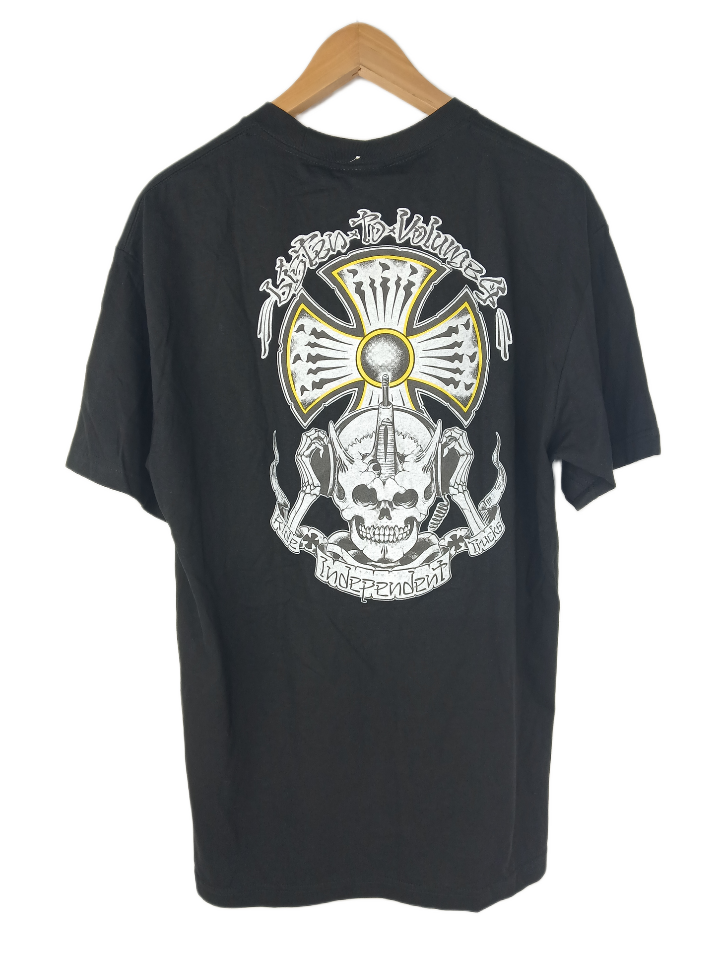 Independent Listen to Volume 4 Chest and Back Logo Black Size L S/s Shirt