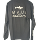 Maui And Sons Shark Chest Logo Black Size M L/s Shirt