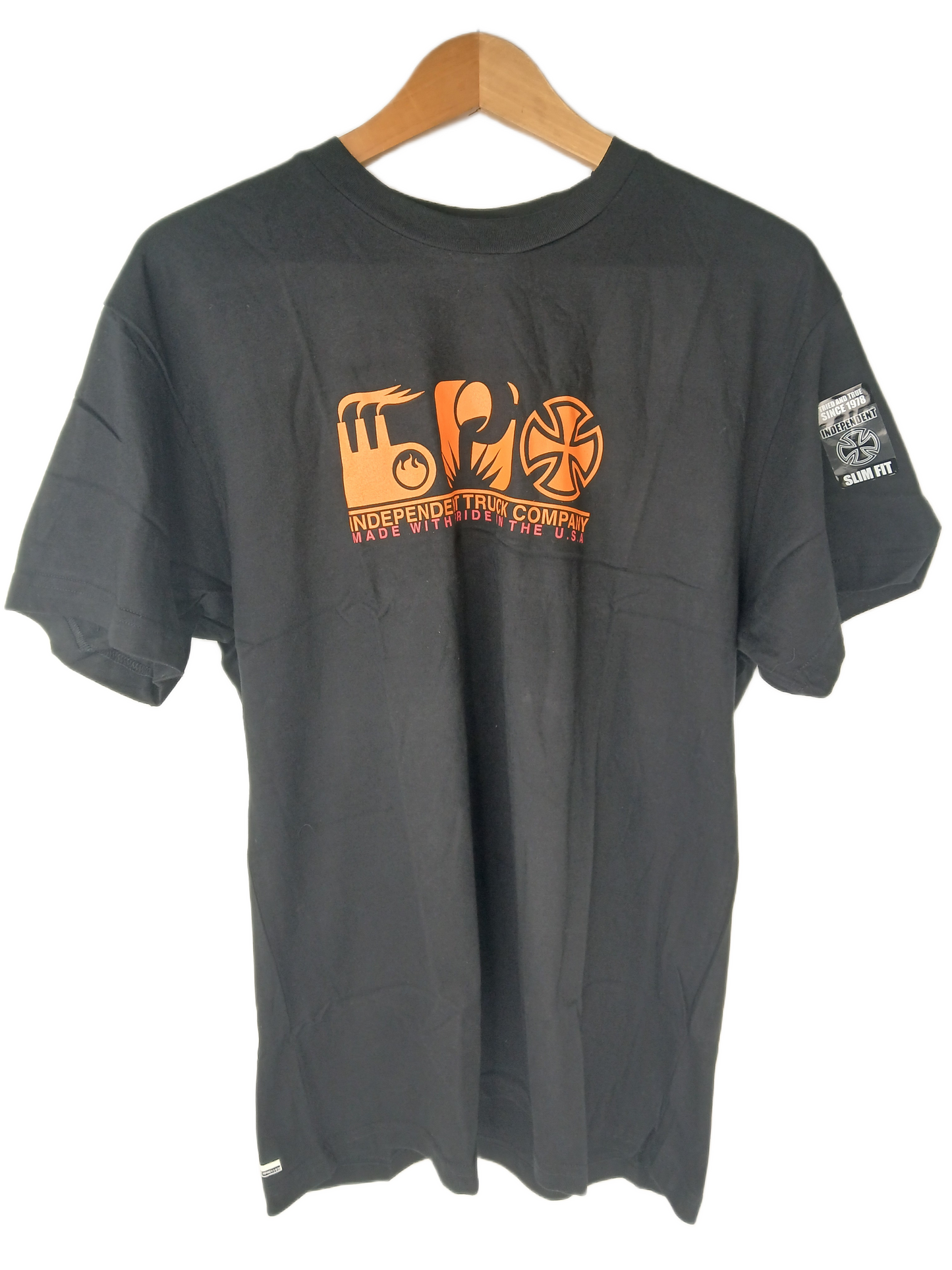 Independent Made With Pride Black Orange Size L S/s Shirt