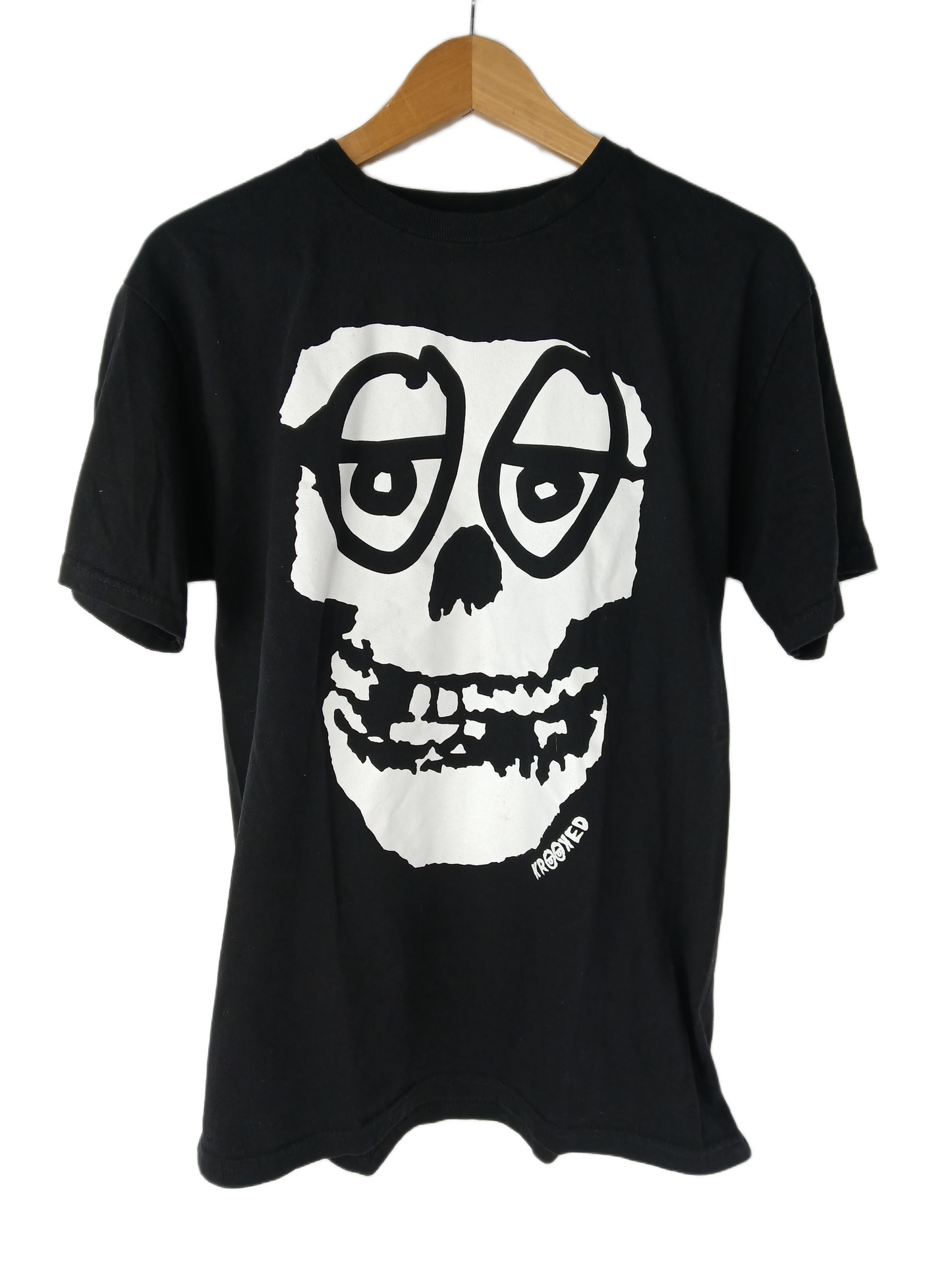 Krooked Misfits Skull Black White Size M S/s Vintage Shirt