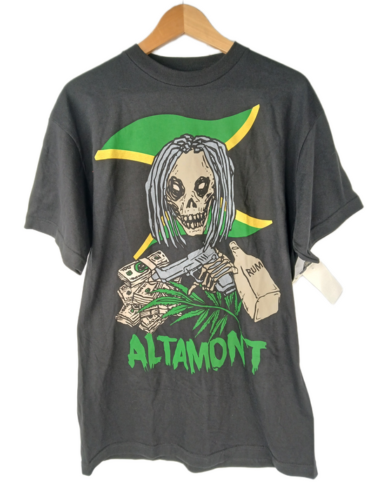 Altamont Dreds Black Green Yellow Size L S/s Shirt