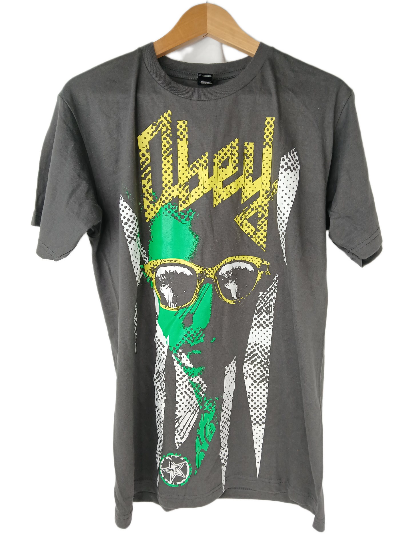 Obey Sunglasses Man Grey Green Yellow Size M S/s Vintage Shirt