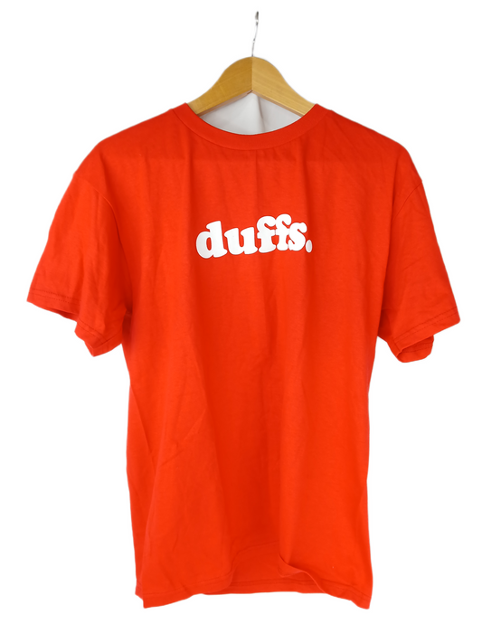 Duffs Chest Logo Red White Size M S/s Shirt