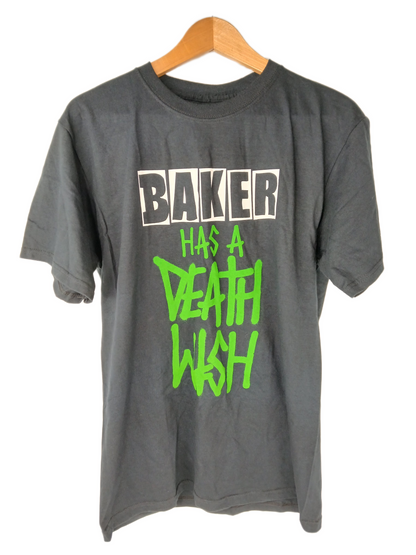 Baker Baker Has A Deathwish Tour Shirt 2008 Black Green White Size M S/s Vintage Shirt