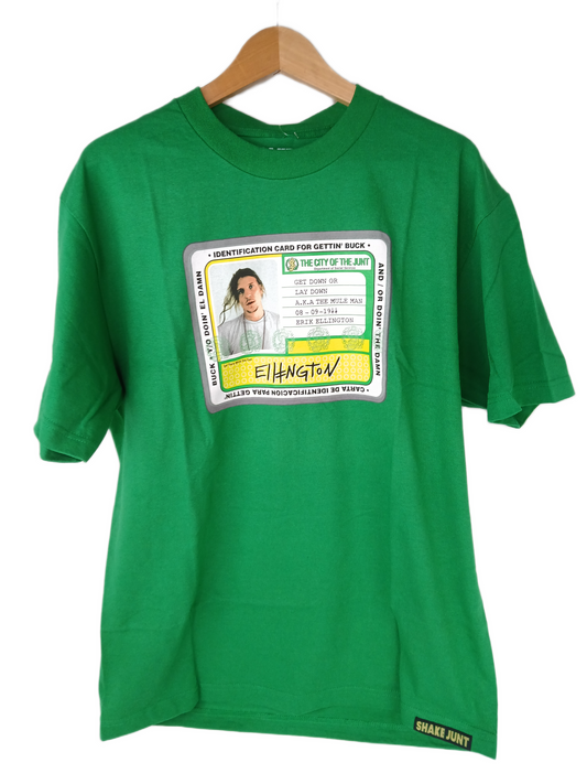 Shake Junt Erik Ellington ID Card For Gettin' Buck Green Multi Size S S/s Vintage Shirt