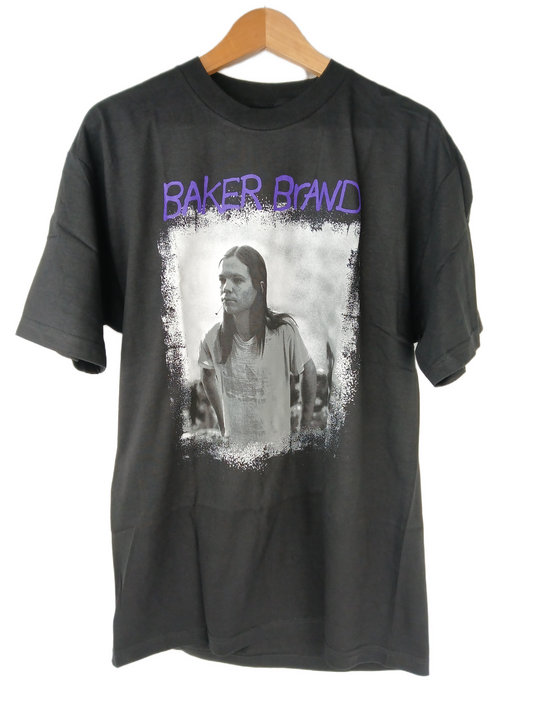 Baker Spanky Smoking Portrait Black White Purple Size L S/s Vintage Shirt