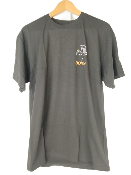 Bones Brigade Skeleton Ollie Plant Black Gold Blue Size L S/s VIntage Shirt