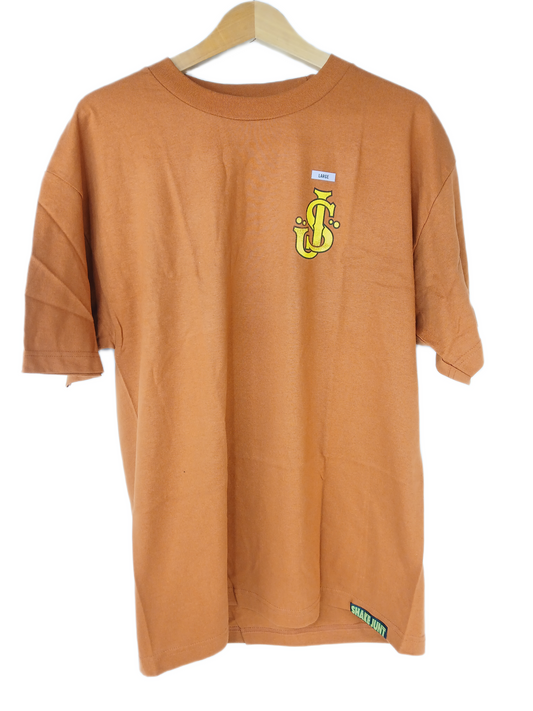Shake Junt SJ Orange Yellow Black SIze L S/s Vintage Shirt