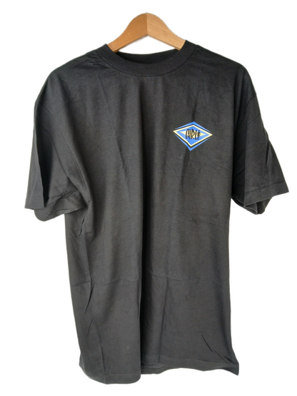 Girl Diamond Girl Text Black Blue Off White Front Back Print Size L S/s Vintage Shirt