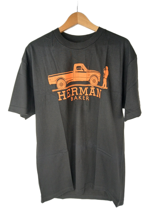 Baker Bryan Herman Torque Of Art Black Orange Size L S/s Vintage Shirt