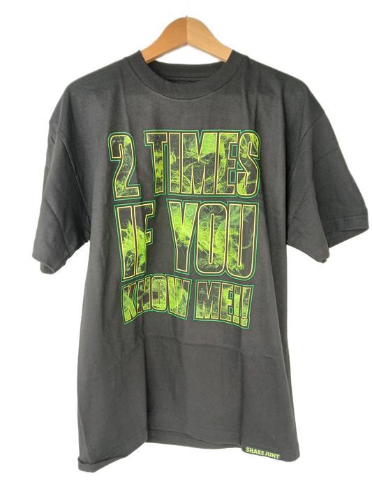 Shake Junt Neckface 2 Times If You Know Me! Black Green Yellow Size L S/s Vintage Shirt