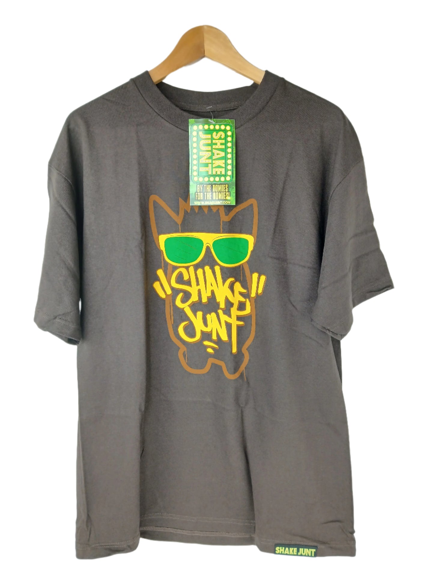 Shake Junt Furby Owl Sunglasses Brown Yellow Green Size L S/s Vintage Shirt