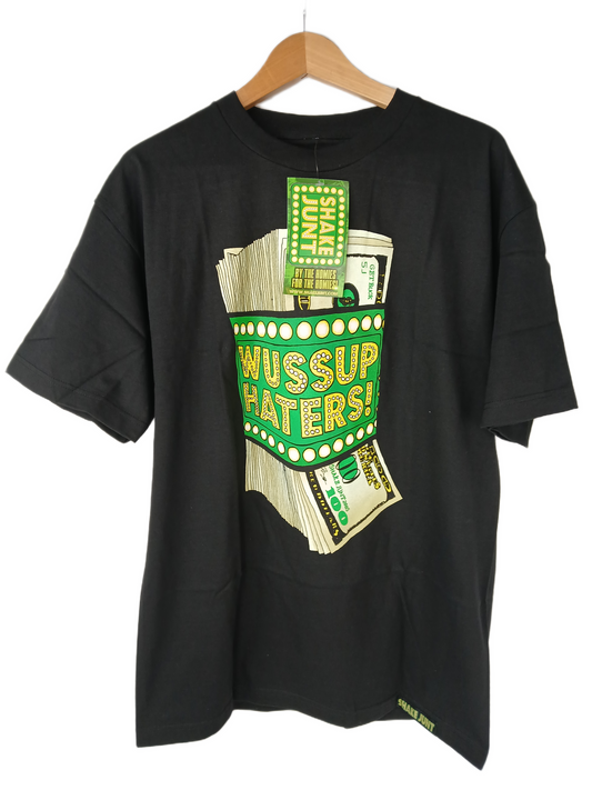 Shake Junt Wussup Haters! $100's Black Green Yellow Size L S/s Shirt