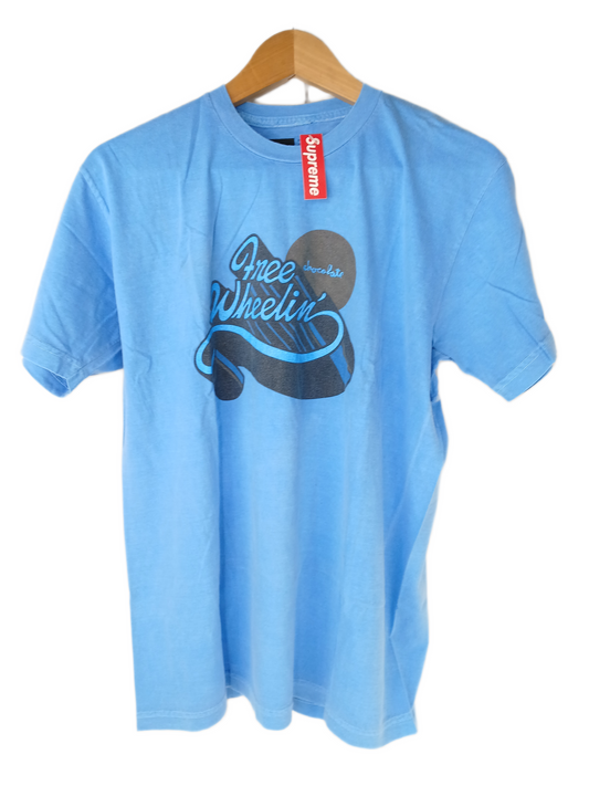 Chocolate Free Wheelin' Lt Blue Black Size M S/s Vintage Shirt