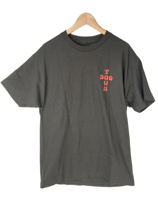 Dogtown Skates Zombie Back Print Black Red Grey Size L S/s Vintage Shirt
