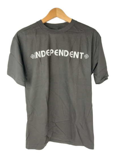 Independent Metallic Bar Cross Regular Black Silver Size M S/s Vintage Shirt