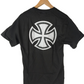 Independent Metallic Bar Cross Regular Black Silver Size M S/s Vintage Shirt