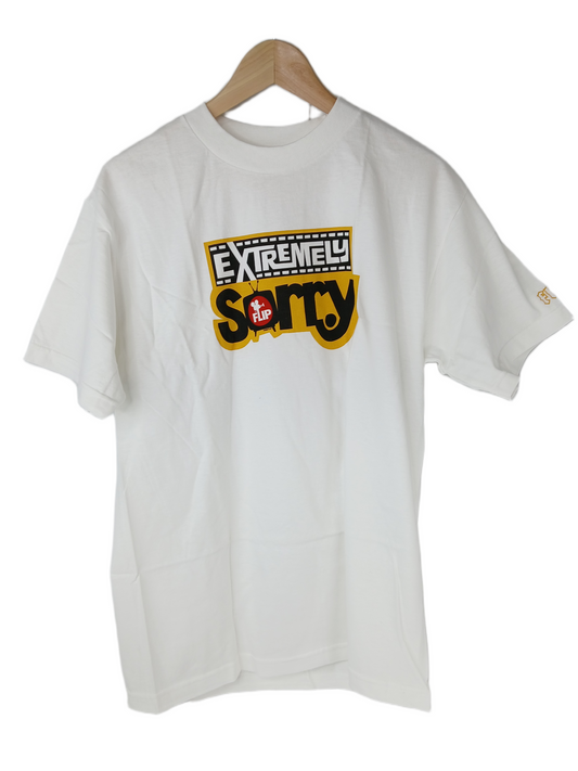Flip Extremely Sorry White Yellow Black Size M S/s Vintage Shirt