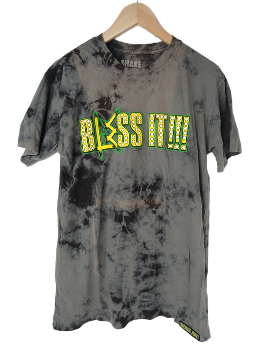 Shake Junt Nick Trapasso Bless It!!! Grey Tie Dye Yellow Green Size L S/s Vintage Shirt