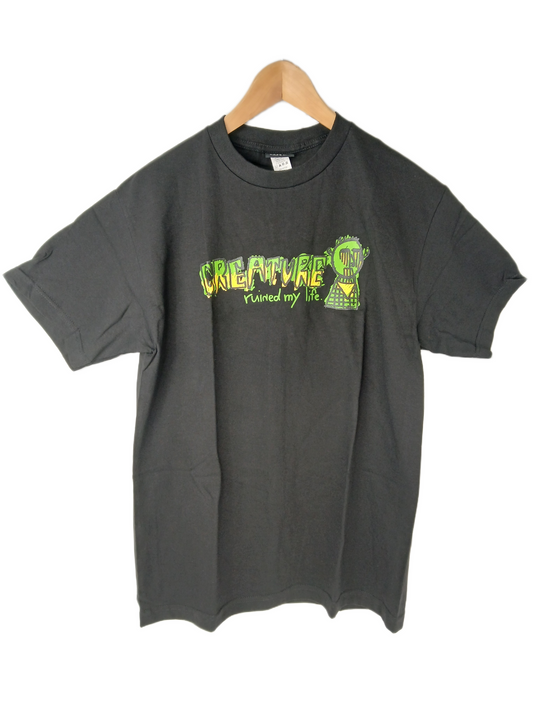 Creature Ruined My Life Drawing Black Green Yellow Size M S/s Shirt