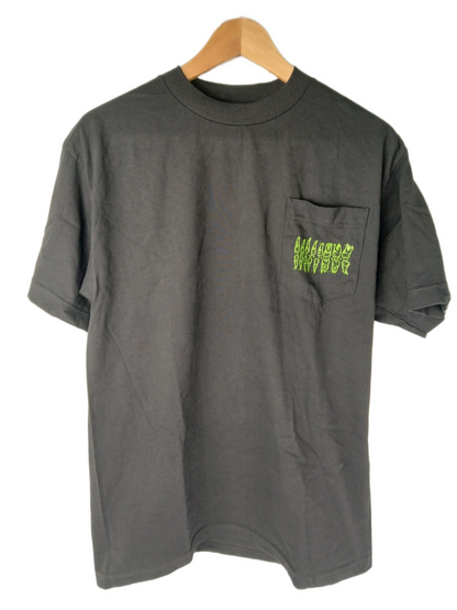 Creature Creature Fiend Skull Back Print Black Green Grey Size M S/s Pocket Shirt