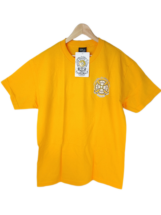 Independent Listen To Volume 4 Cross Gold Multi Size L S/s Vintage Shirt With Pin