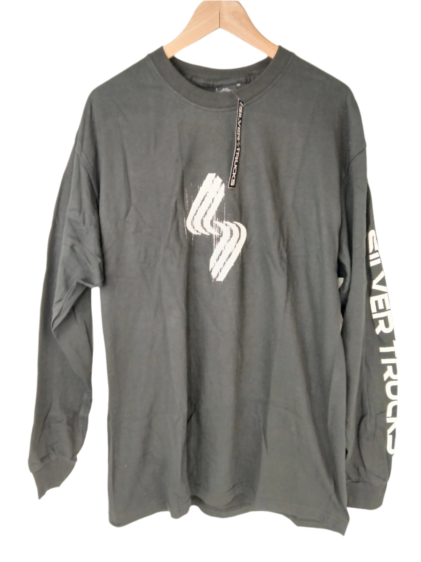 Silver Trucks Silver Logo Black White Size L L/s Vintage Shirt