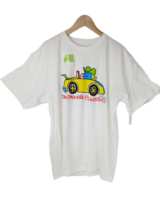 Elwood Dan Drehobl Dan's T Art By Mark Gonzales White Multi Size XL S/s Vintage Shirt
