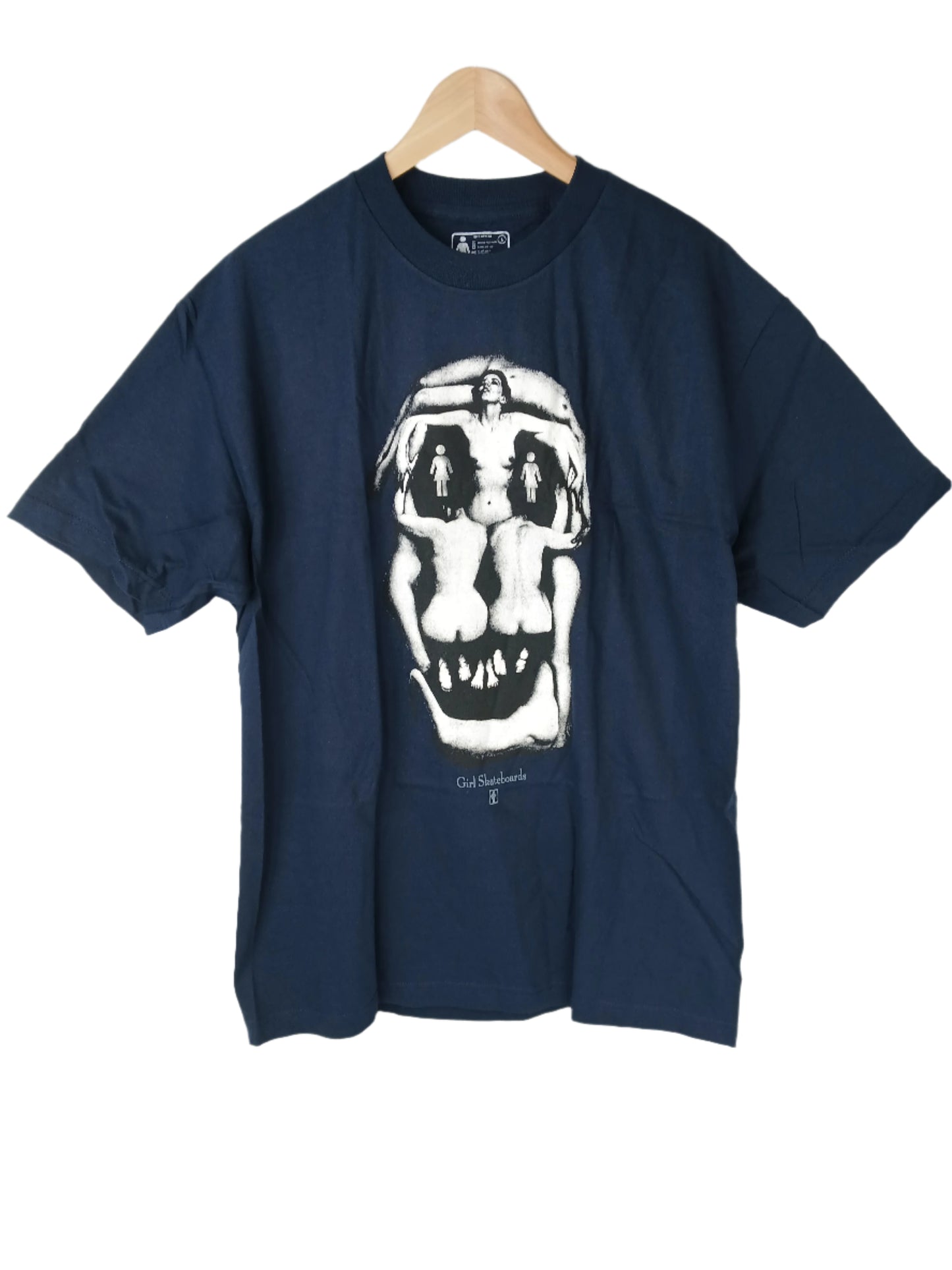 Girl Mike Carroll Chick Stick Tee Navy White Size L S/s Vintage Shirt 2008