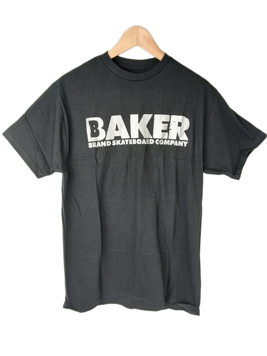 Baker Baker Brand Skateboard Company Silver Print Black Size M S/s Shirt
