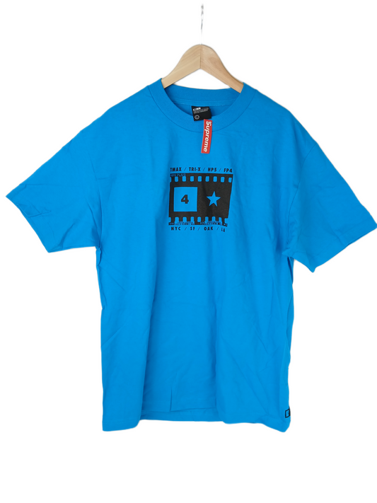 Fourstar Film Strip Blue Black Size L S/s Vintage Shirt