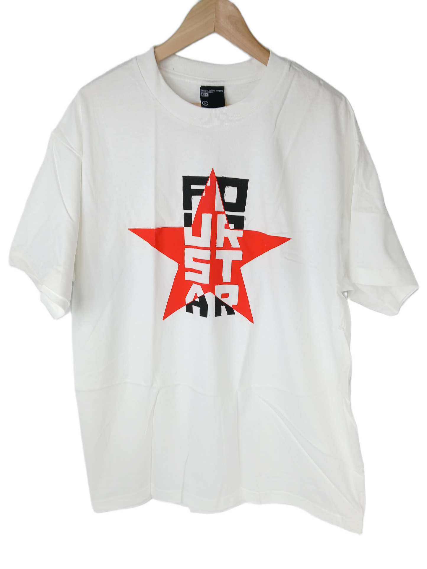 Fourstar Red Star White Black Red Size L S/s Vintage Shirt