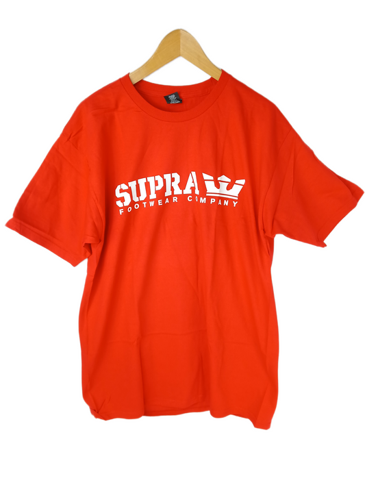 Supra Supra Footwear Co. Sidelock Logo Red White Size L S/s Vintage Shirt