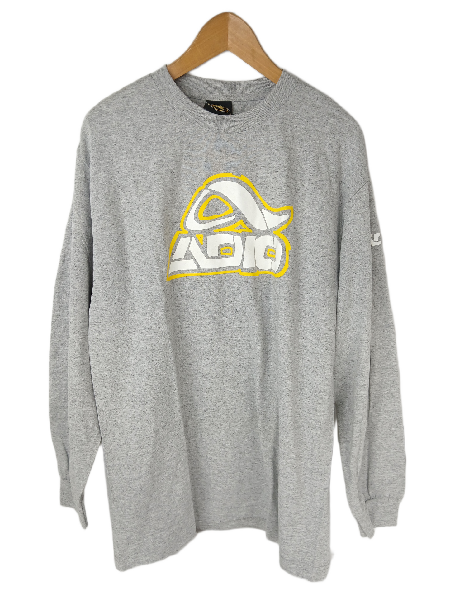 Adio Classic Logo Grey Yellow White Size L L/s Shirt