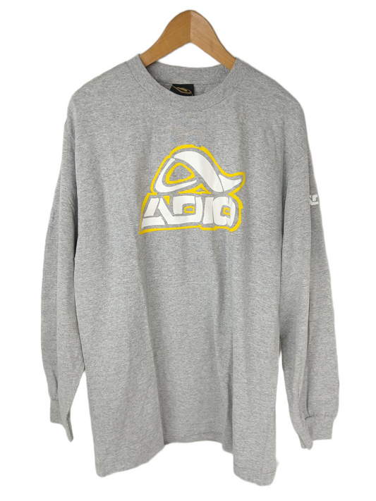 Adio Classic Logo Grey Yellow White Size L L/s Shirt