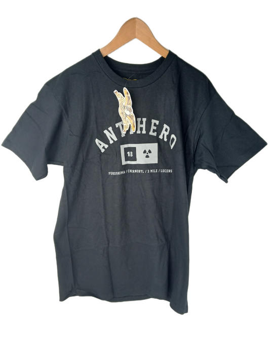 Anti-Hero Nuclear Logo Black Grey Size L S/s Vintage Shirt