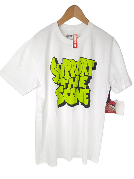 Altamont "Support the Scene" White Green Size L S/s Shirt