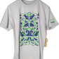 Artist Series Earth Abstract Art Grey Navy Green Size M S/s Shirt
