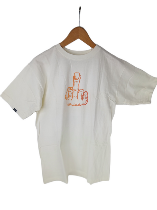 XLA Middle Finger White Orange Size M S/s Shirt