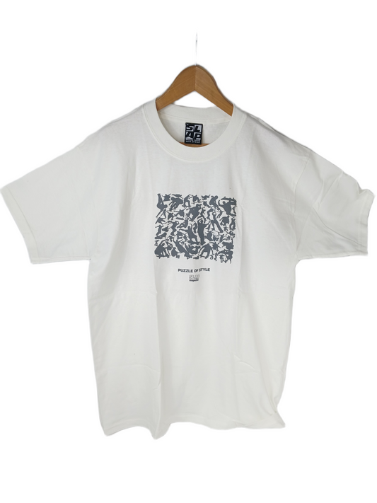Slap Puzzle of Style White Grey Size L S/s Shirt