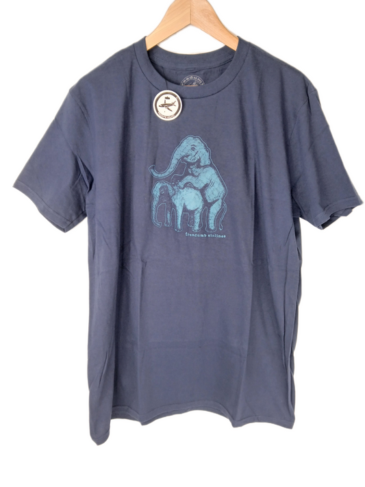 Freedumb Airlines Elephant Navy Size L S/s Shirt