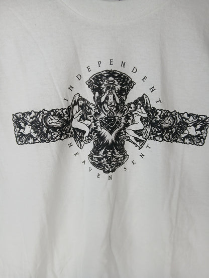 Independent Heaven Sent Iron Cross White Black Size XXL S/s Shirt