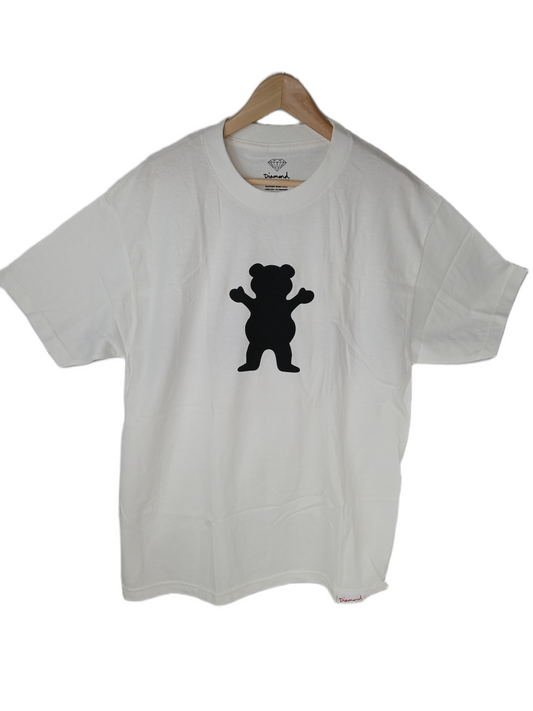 Diamond x Grizzly Bear Chest Logo White Black Size L S/s Shirt