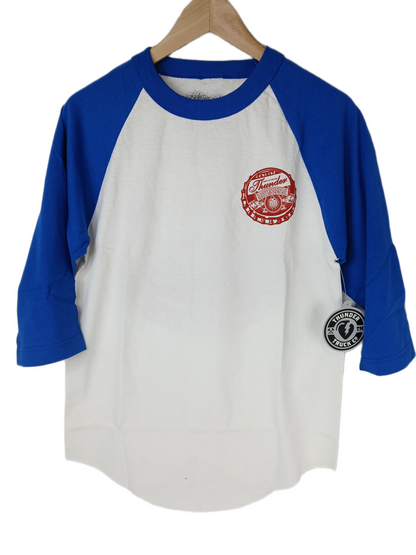 Thunder Bottle Cap White Blue Red Size S Baseball T