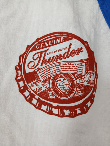 Thunder Bottle Cap White Blue Red Size S Baseball T