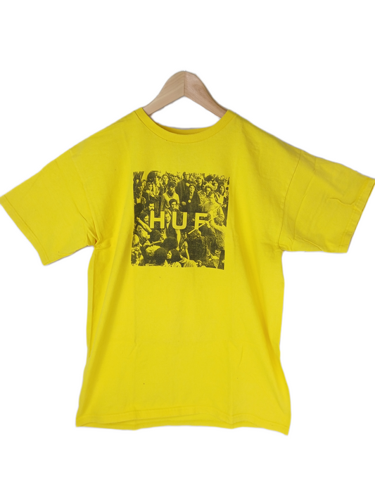 Huf Riot Yellow Black Size M S/s Shirt